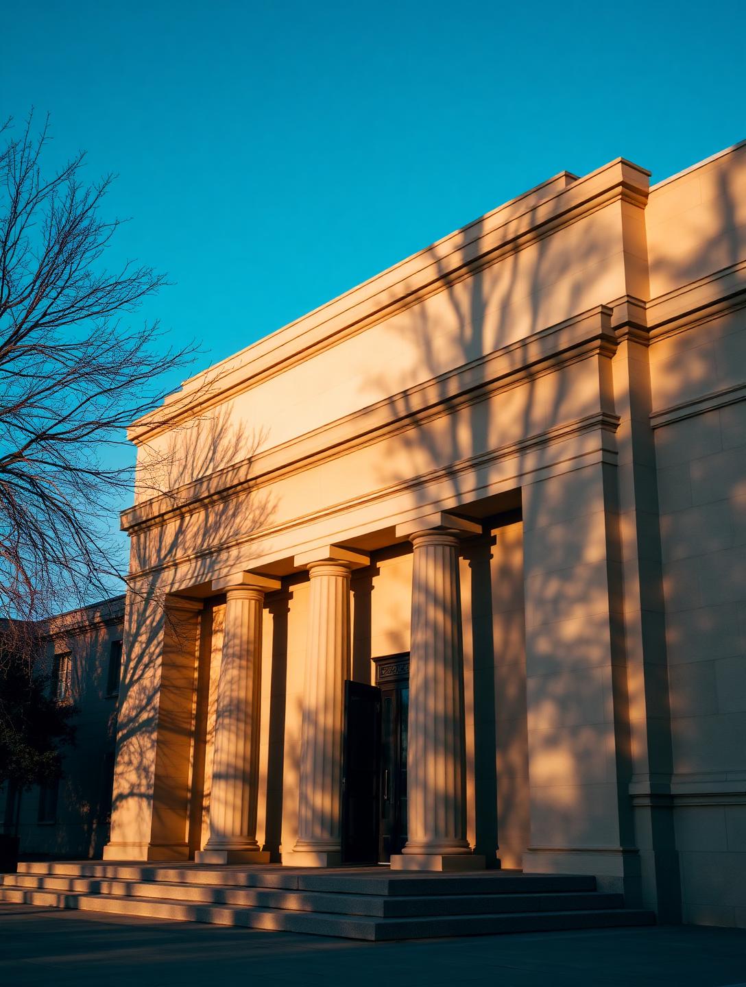 Architectural facade representing institutional legal authority
